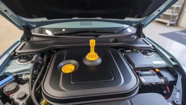 Vart fyller man på motorolja i bilen